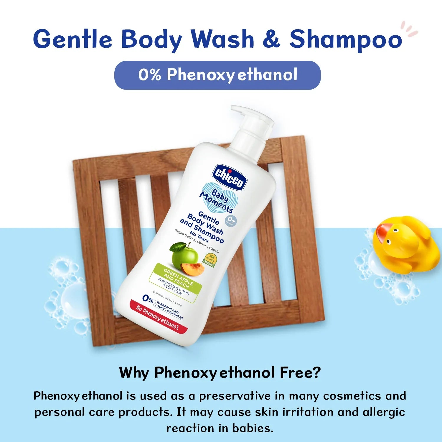 Chicco Baby Moments Gentle Bodywash & Shampoo Green Apple 500ml