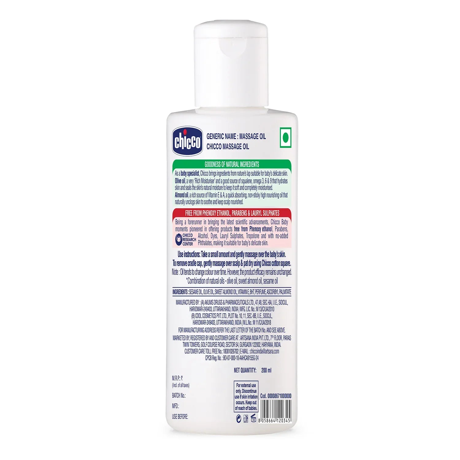 Chicco Baby Moments Massage Oil 200 ml