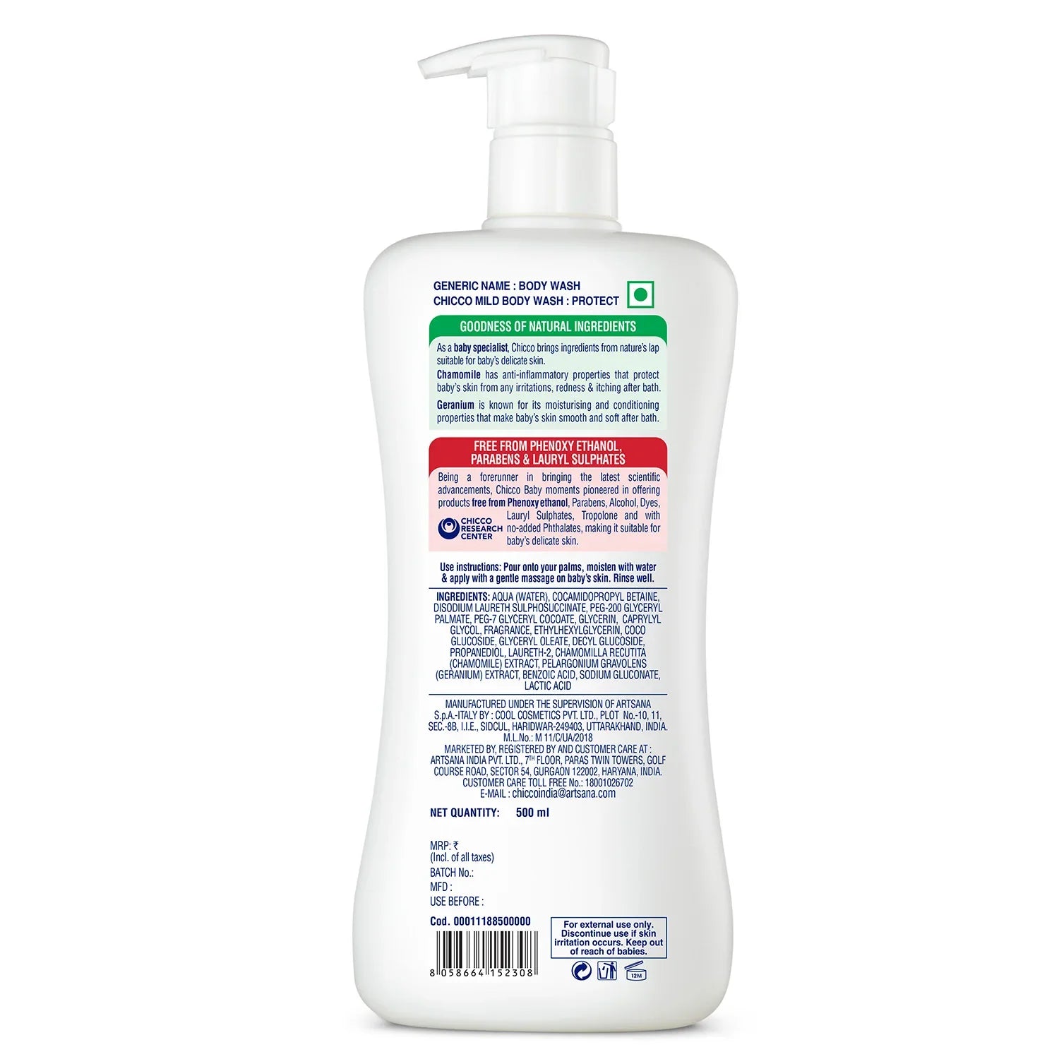 Chicco Baby Moments Mild Bodywash Protect 500 ml