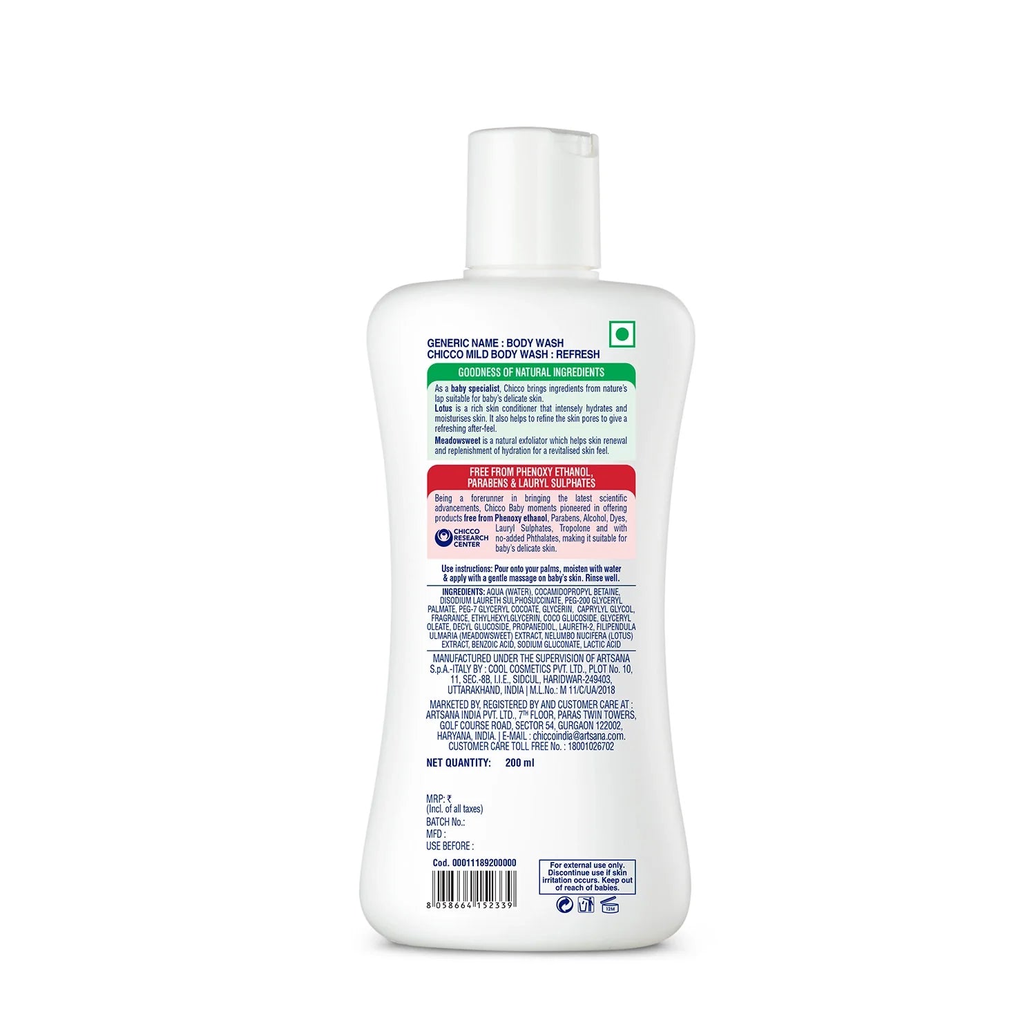 Chicco Baby Moments Mild Bodywash Refresh 200 ml