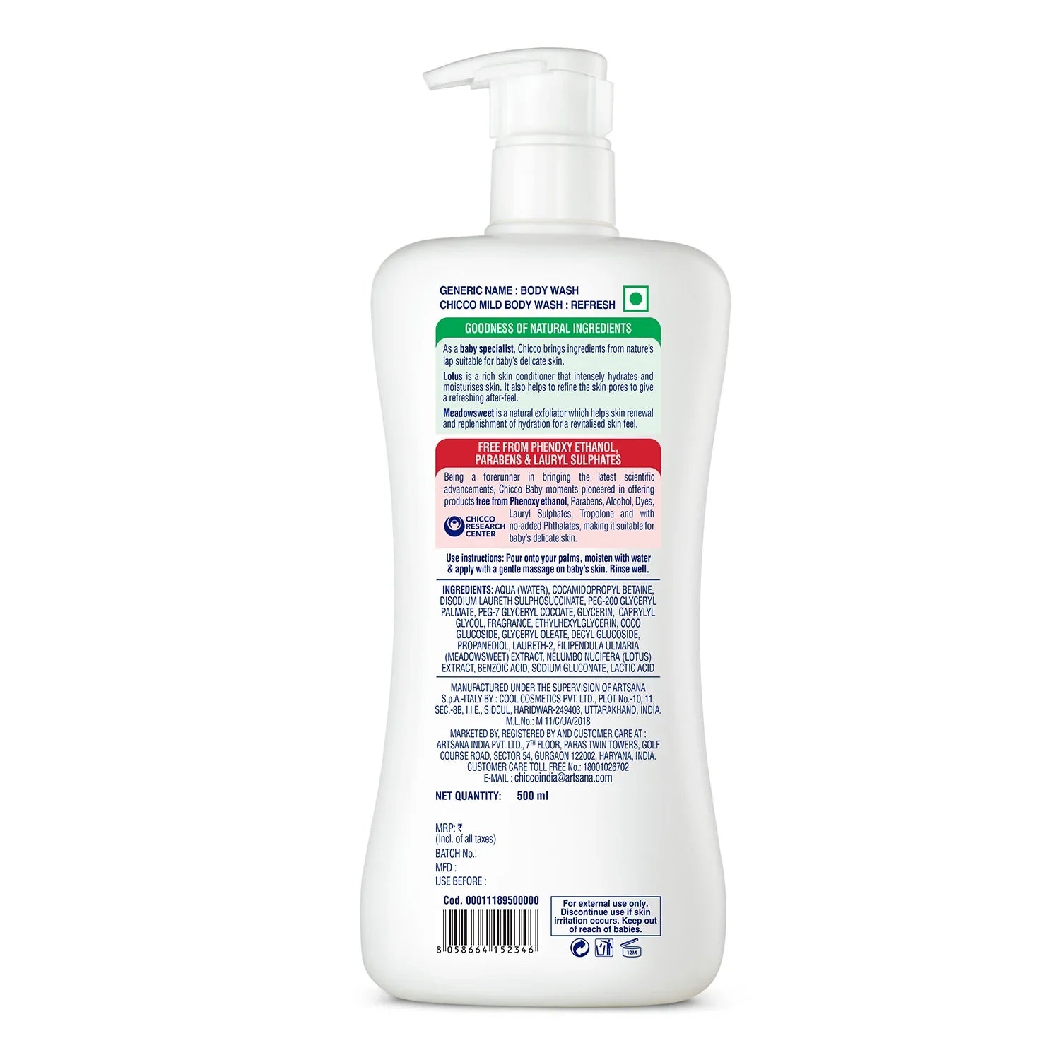Chicco Baby Moments Mild Bodywash Refresh 500 ml