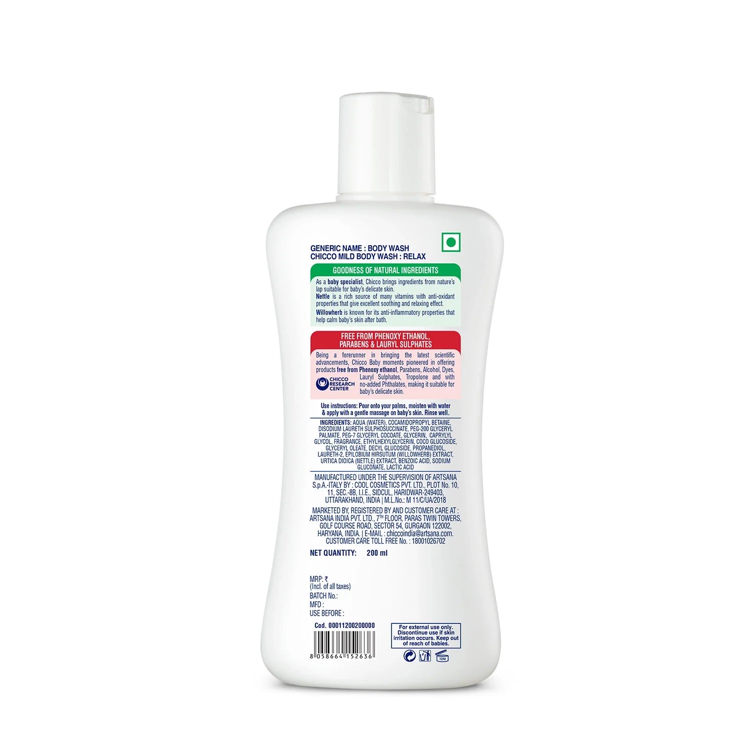 Chicco Baby Moments Mild Bodywash Relax 200 ml