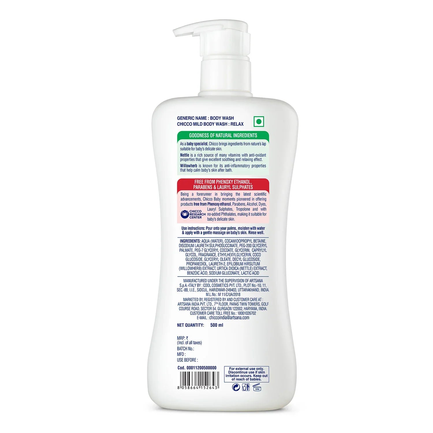 Chicco Baby Moments Mild Bodywash Relax 500 ml