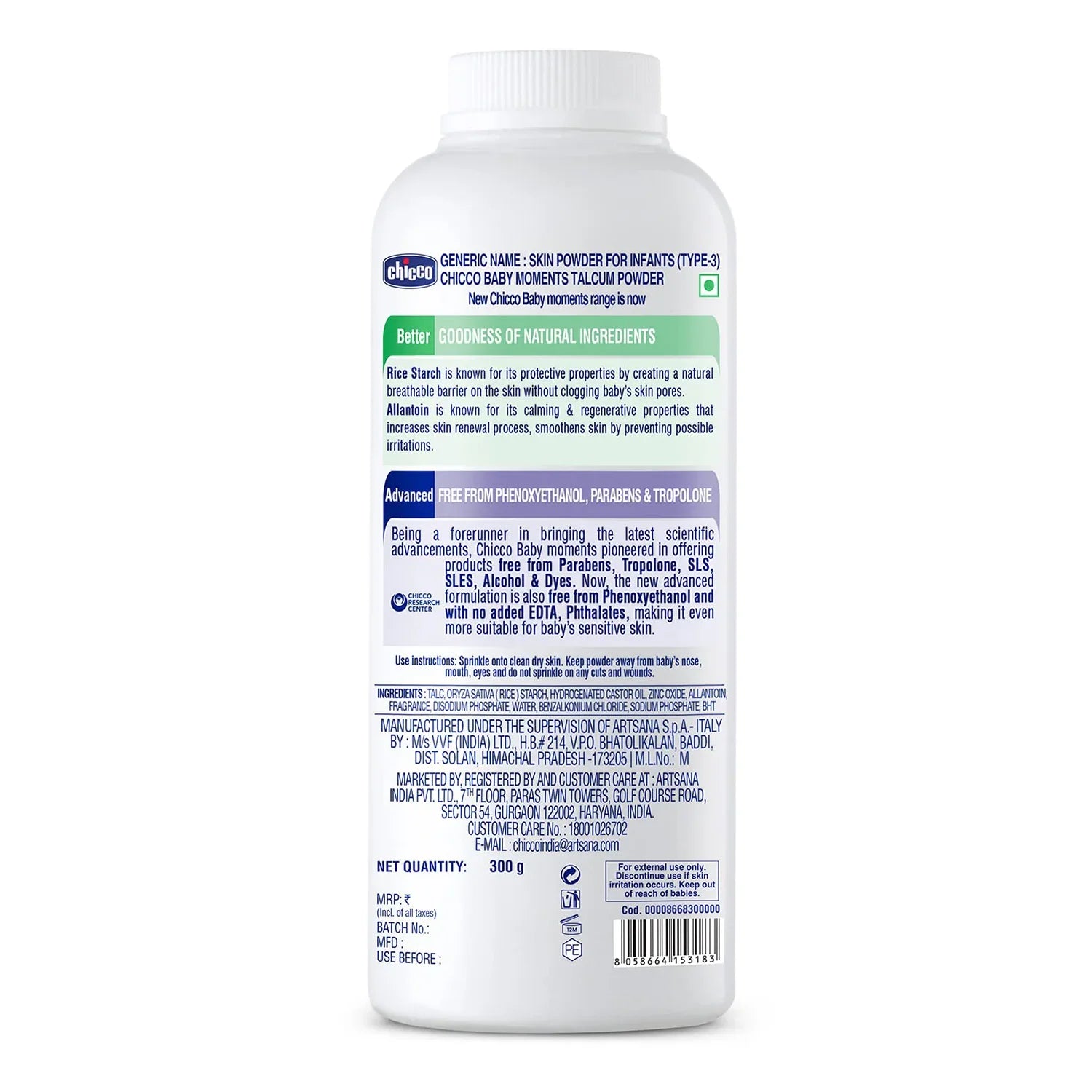 Chicco Baby Moments Talcum Powder 300g