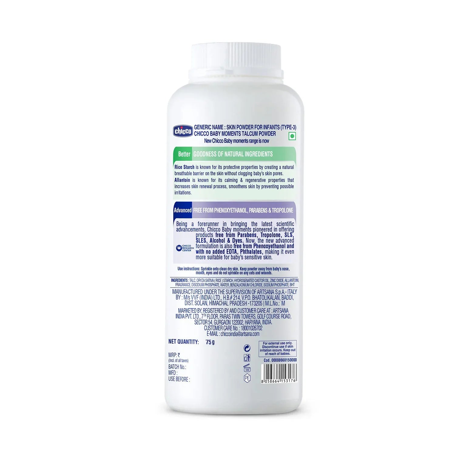 Chicco Baby Moments Talcum Powder 75g