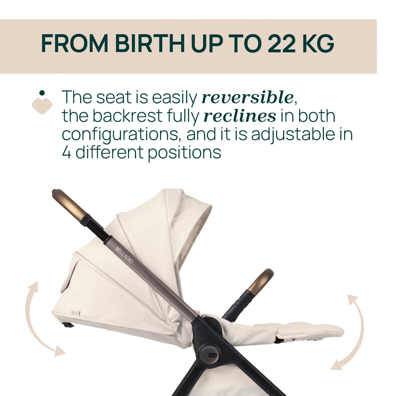 chicco Bellagio Stroller Amber Glow