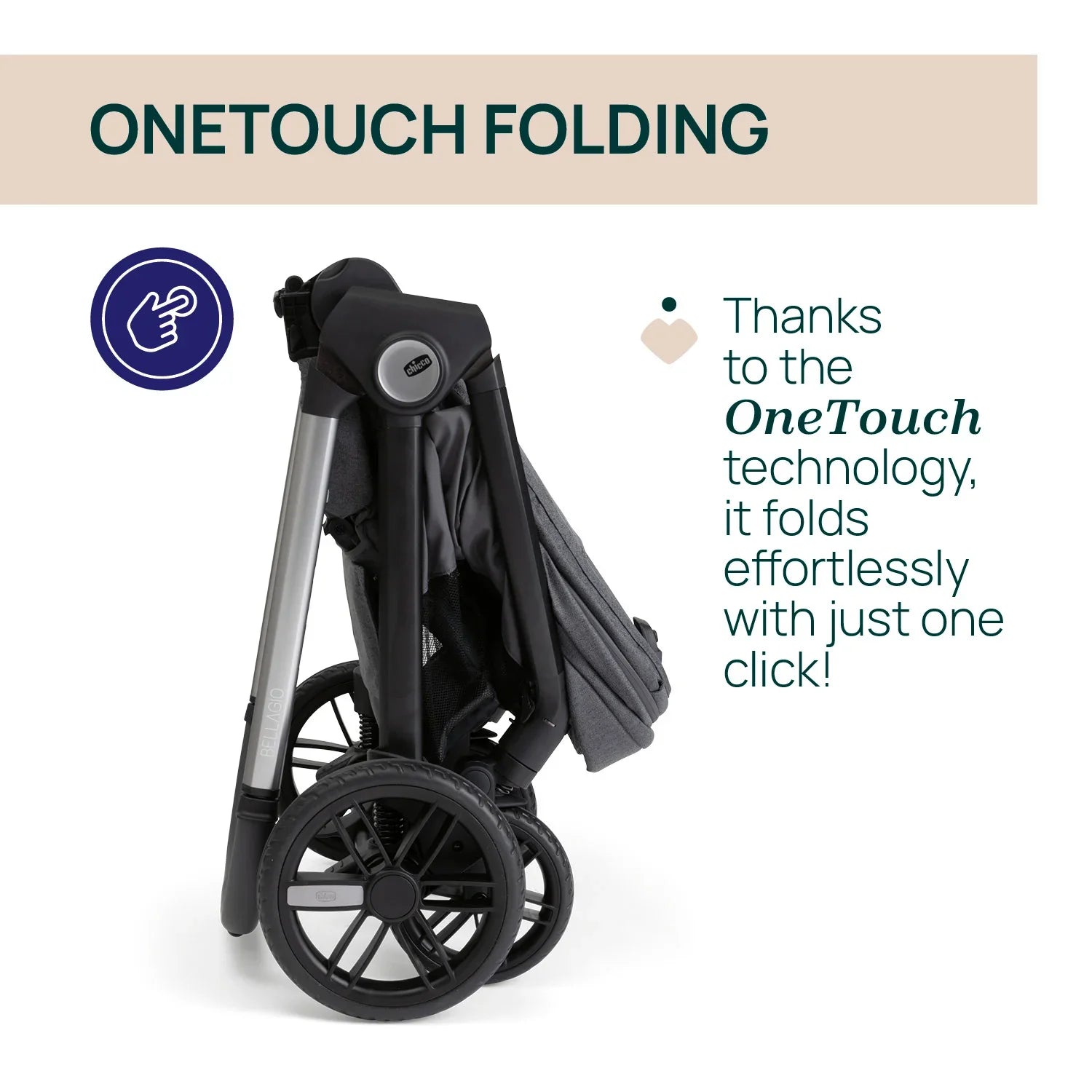 chicco Bellagio Stroller Black Satin & Kory Plus Baby Car Seat Black Satin