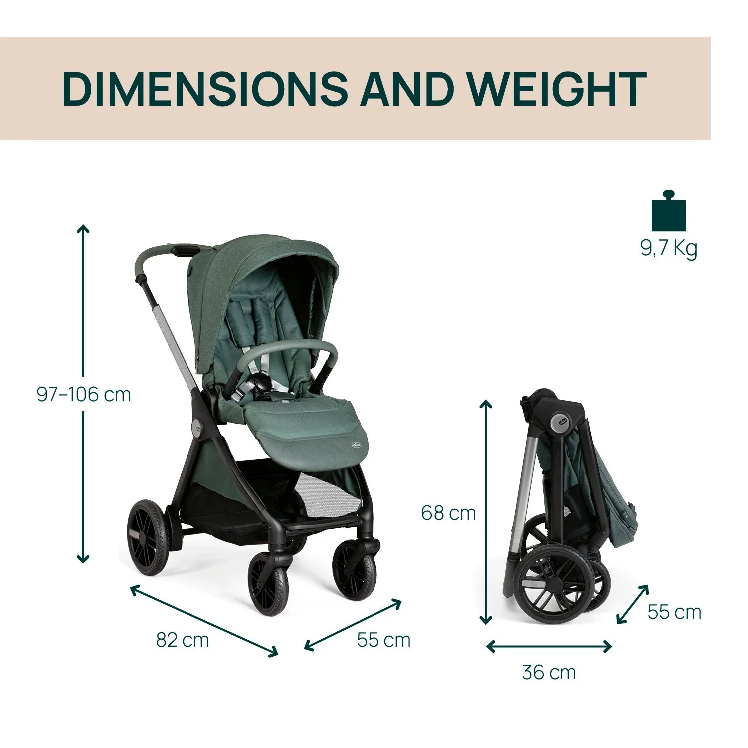 chicco Bellagio Stroller Fir Tree