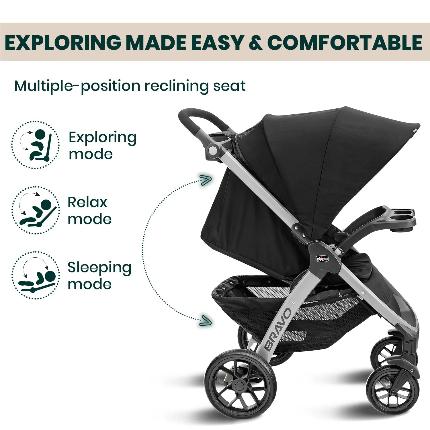 chicco Bravo Stroller Black