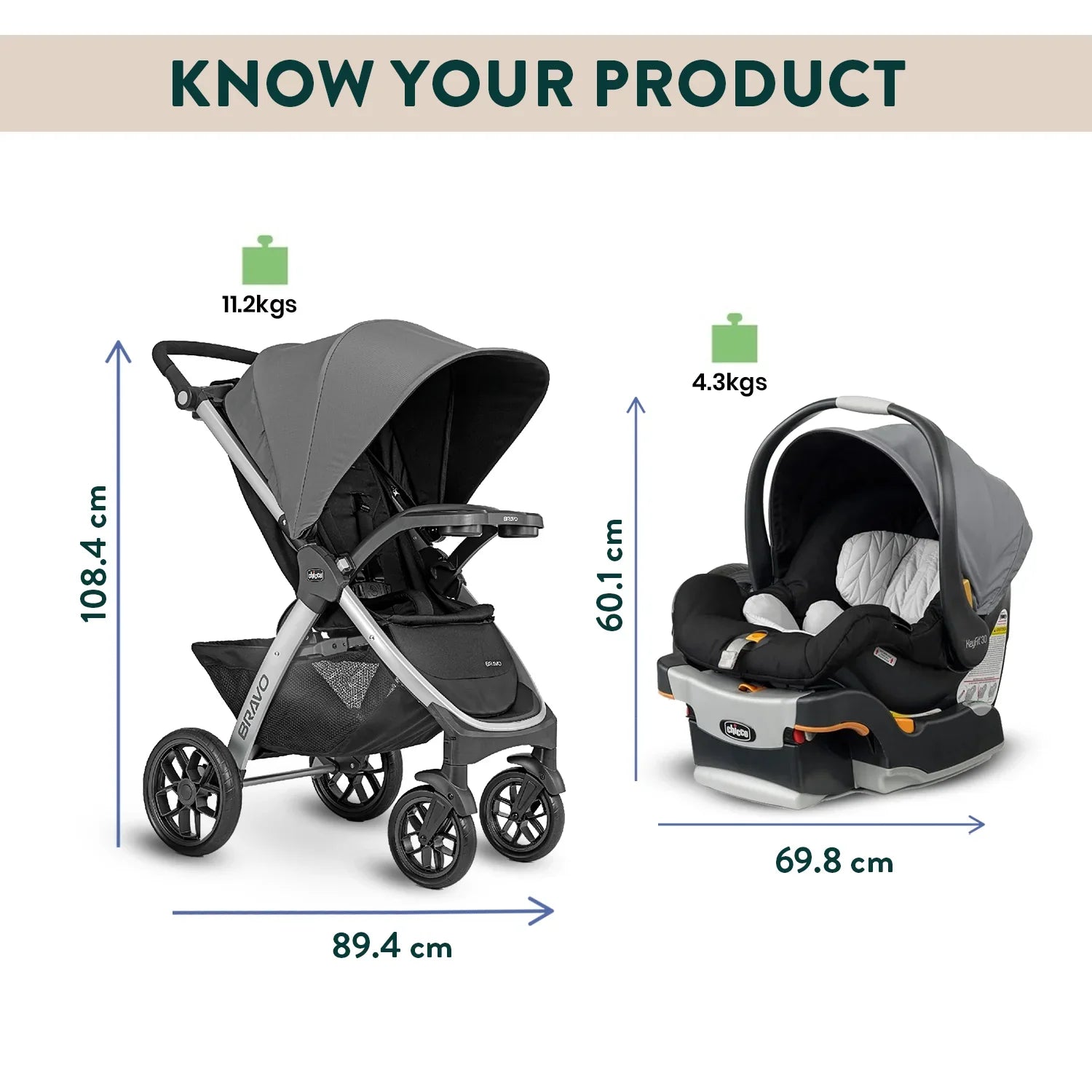 chicco Bravo Trio Travel System Camden