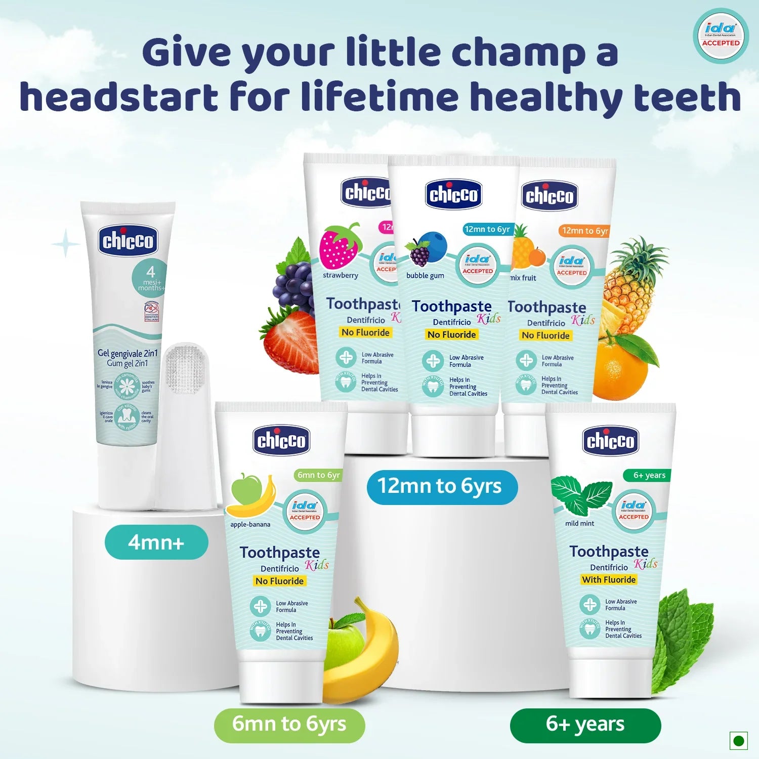 chicco Bubble Gum Toothpaste 12M to 6Y 50g