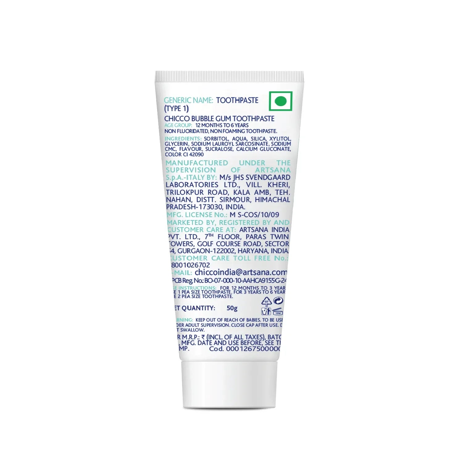 chicco Bubble Gum Toothpaste 12M to 6Y 50g