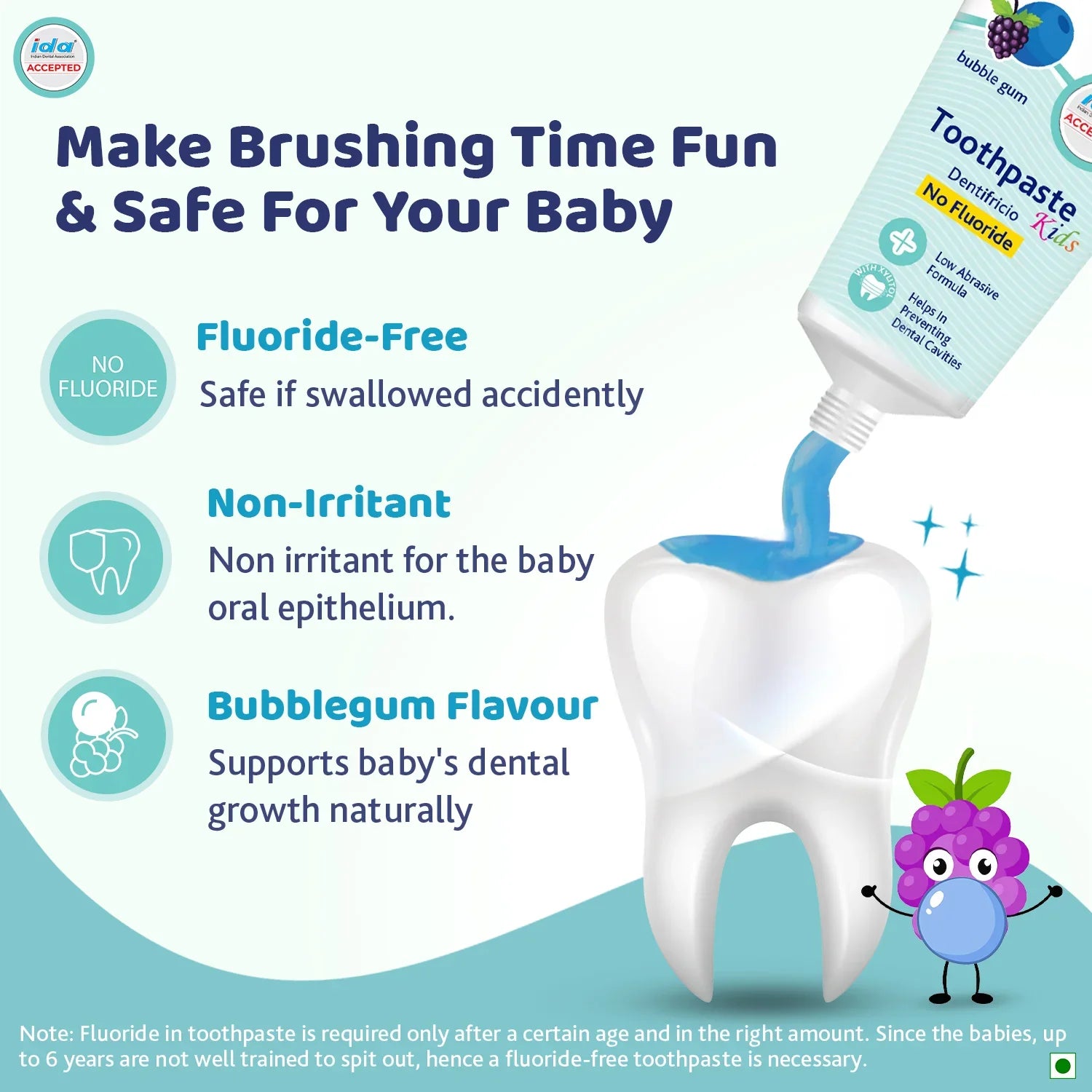 chicco Bubble Gum Toothpaste 12M to 6Y 50g