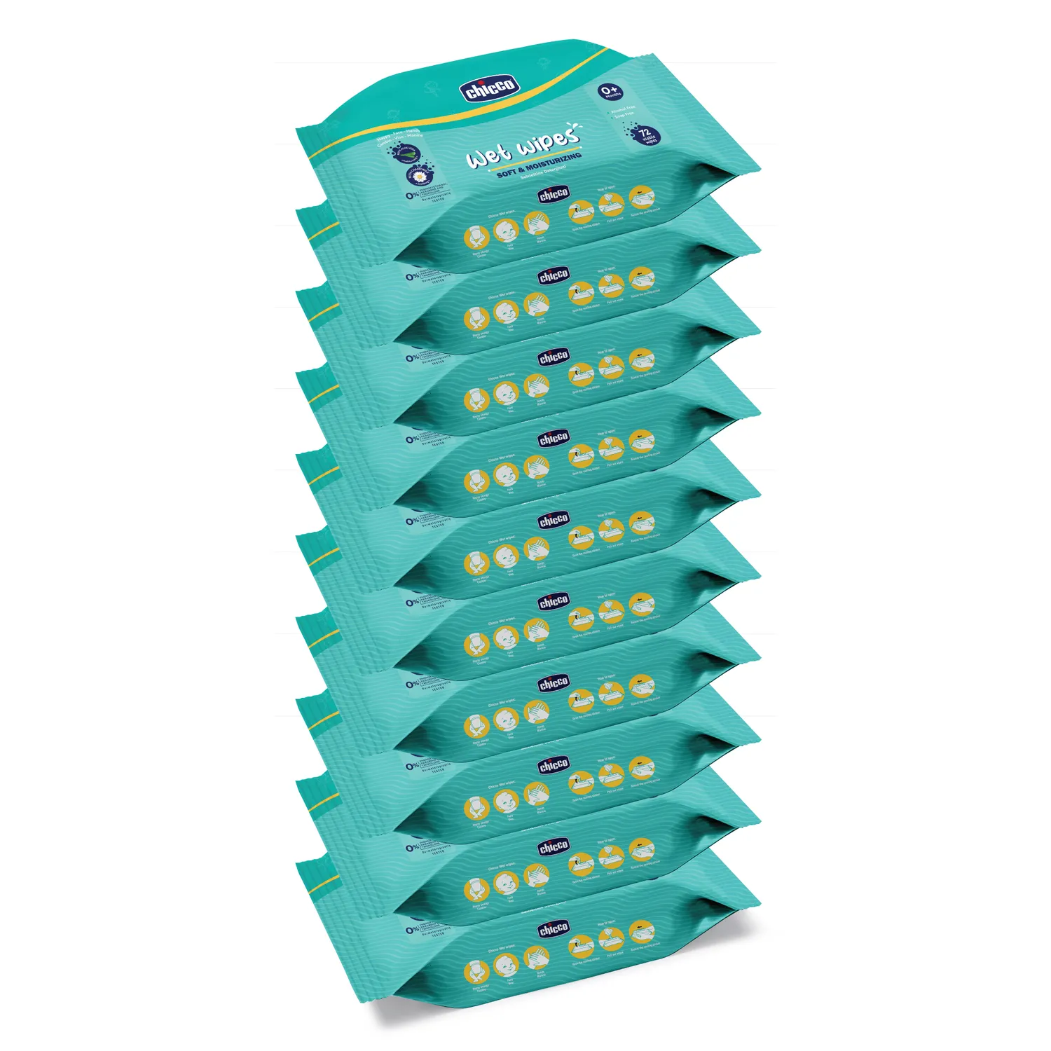 chicco Combo Wet Wipes Sticker Pack of 10  720 Pcs