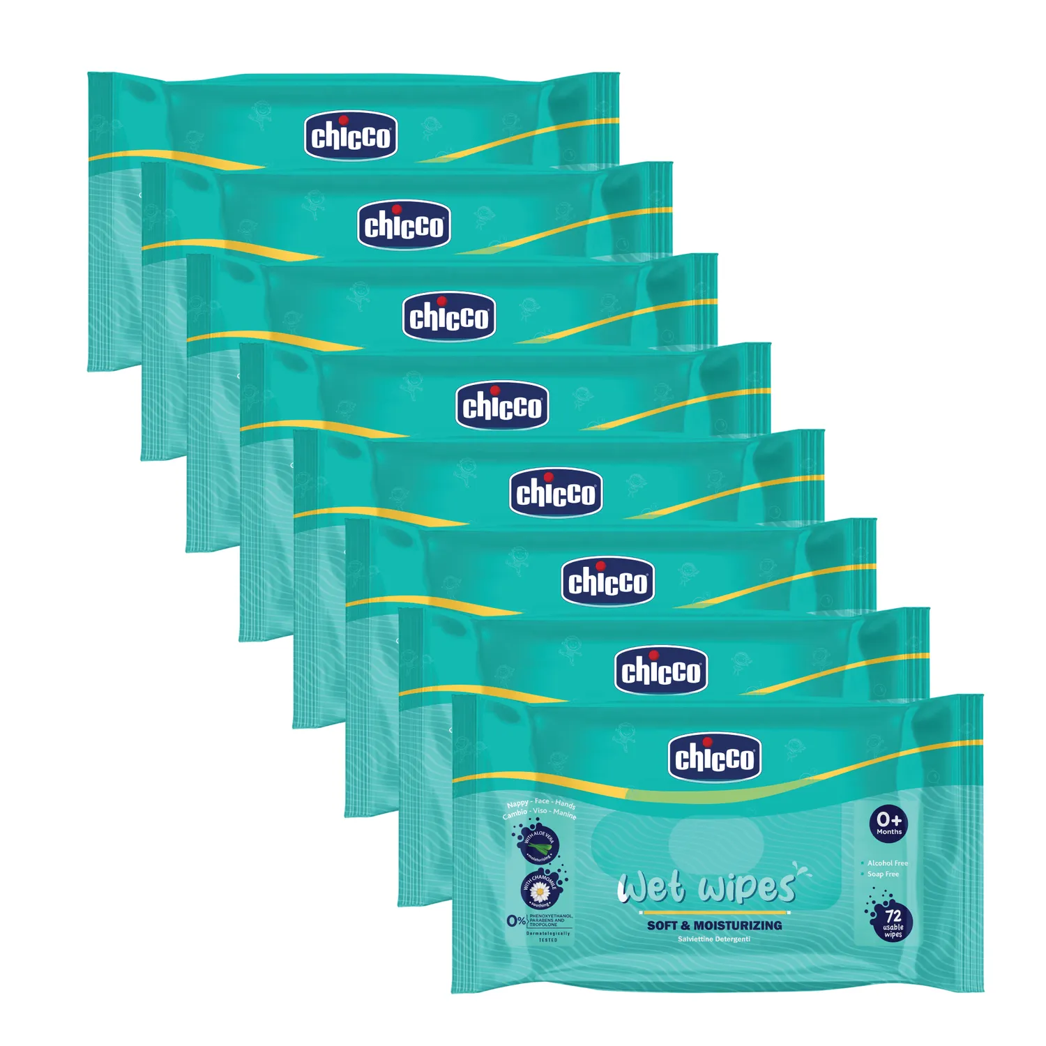 chicco Combo  Wet Wipes Sticker Pack of 8  576 Pcs