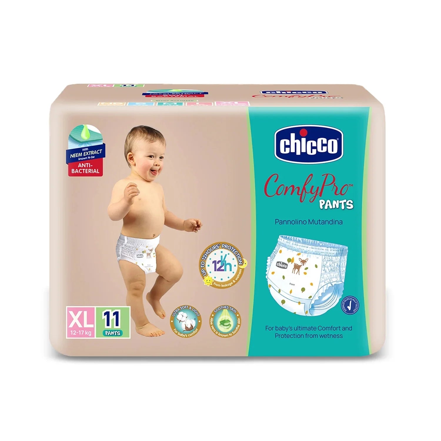 chicco Comfypro Pants Style Baby Diaper Extra Large 11 Pc