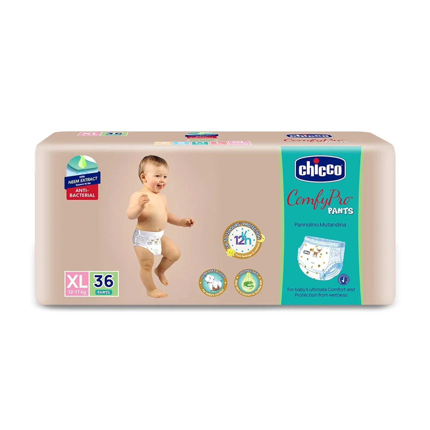 chicco Comfypro Pants Style Baby Diaper Extra Large 36 Pc