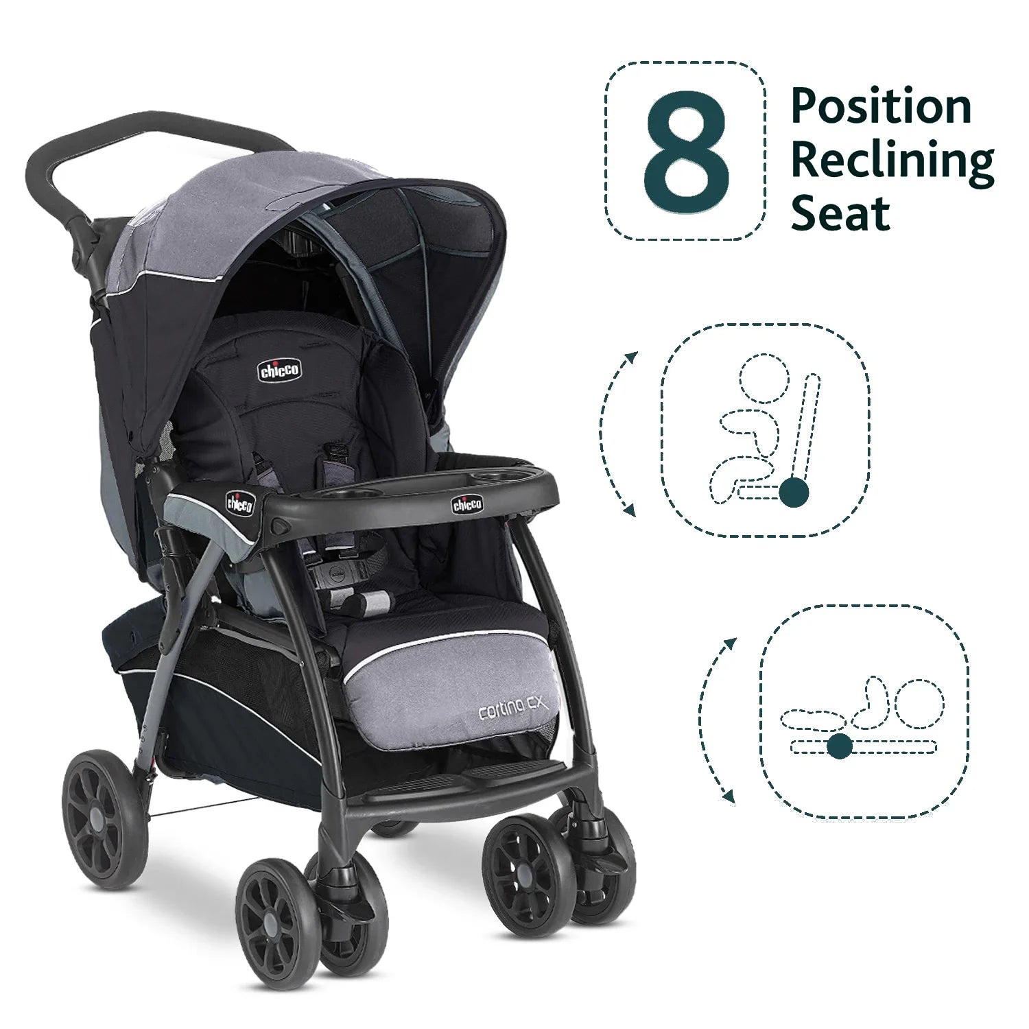 chicco Cortina Cx Jet Black Stroller