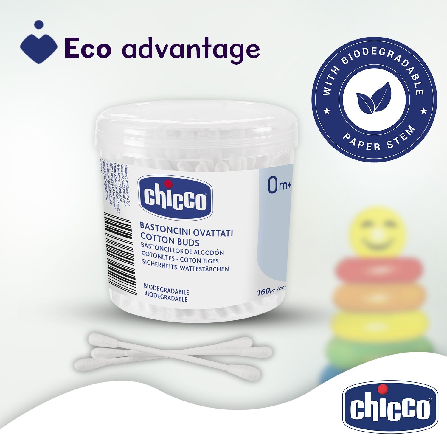 chicco Cotton Buds 160Pcs