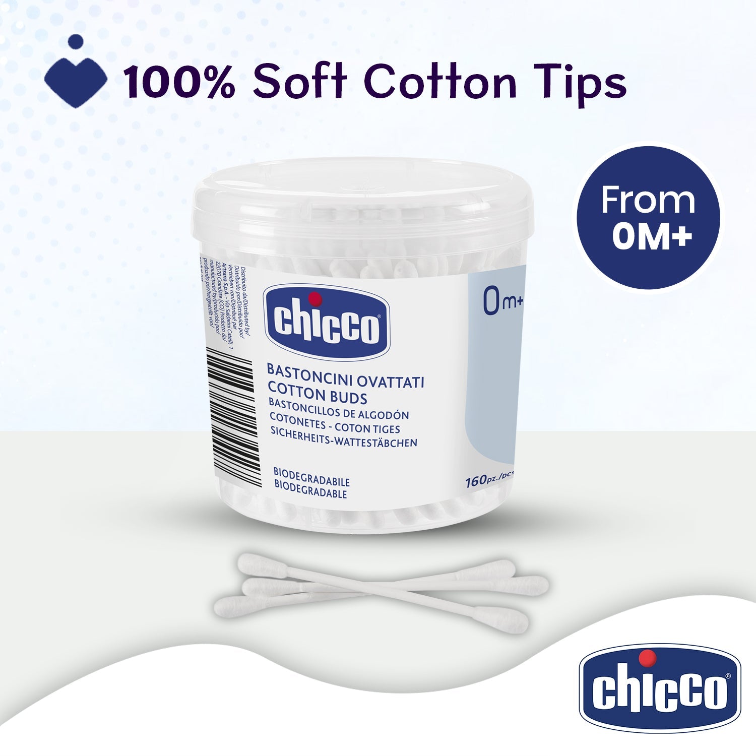 chicco Cotton Buds 160Pcs