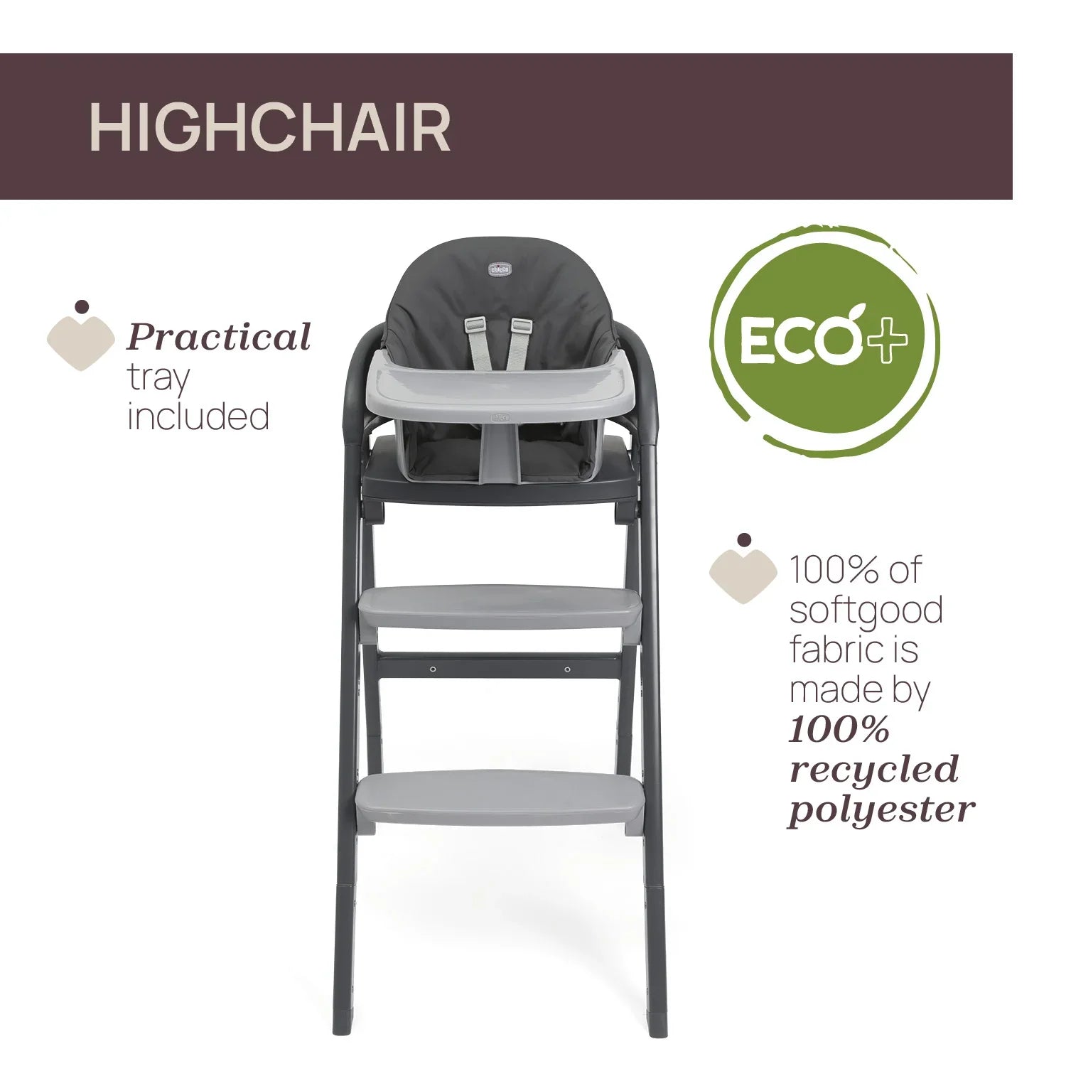 chicco Crescendo Up Highchair Black