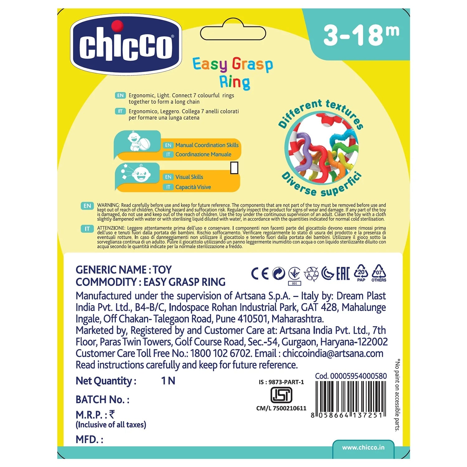 chicco Easy Grasp Rings Rattle
