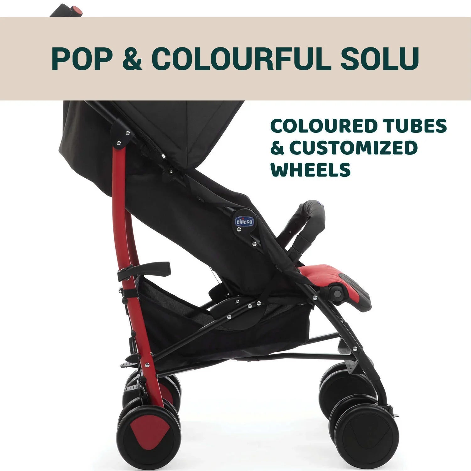 chicco Echo Stroller with Bumper Bar Scarlet