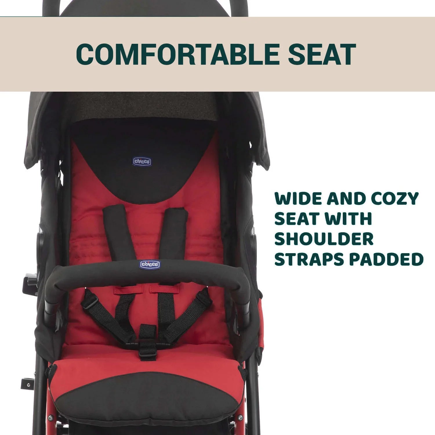 chicco Echo Stroller with Bumper Bar Scarlet