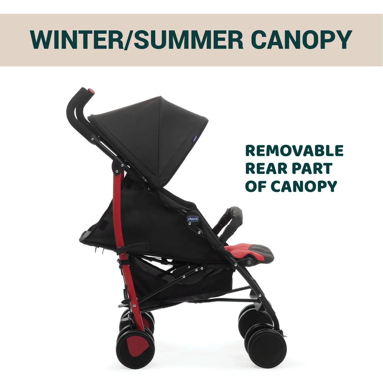 chicco Echo Stroller with Bumper Bar Scarlet