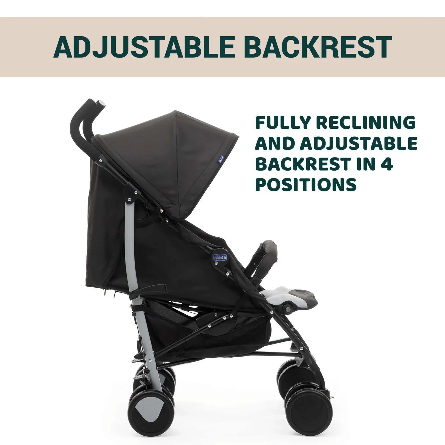 chicco Echo Stroller with Bumper Bar Stone