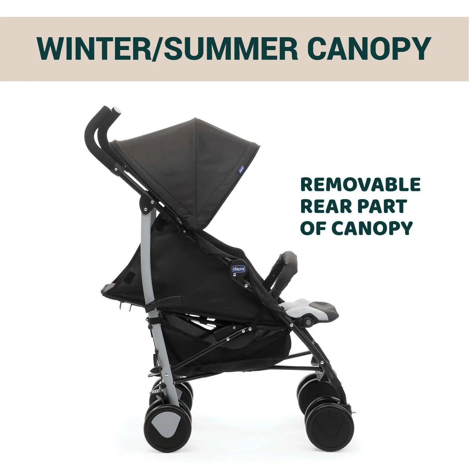 chicco Echo Stroller with Bumper Bar Stone