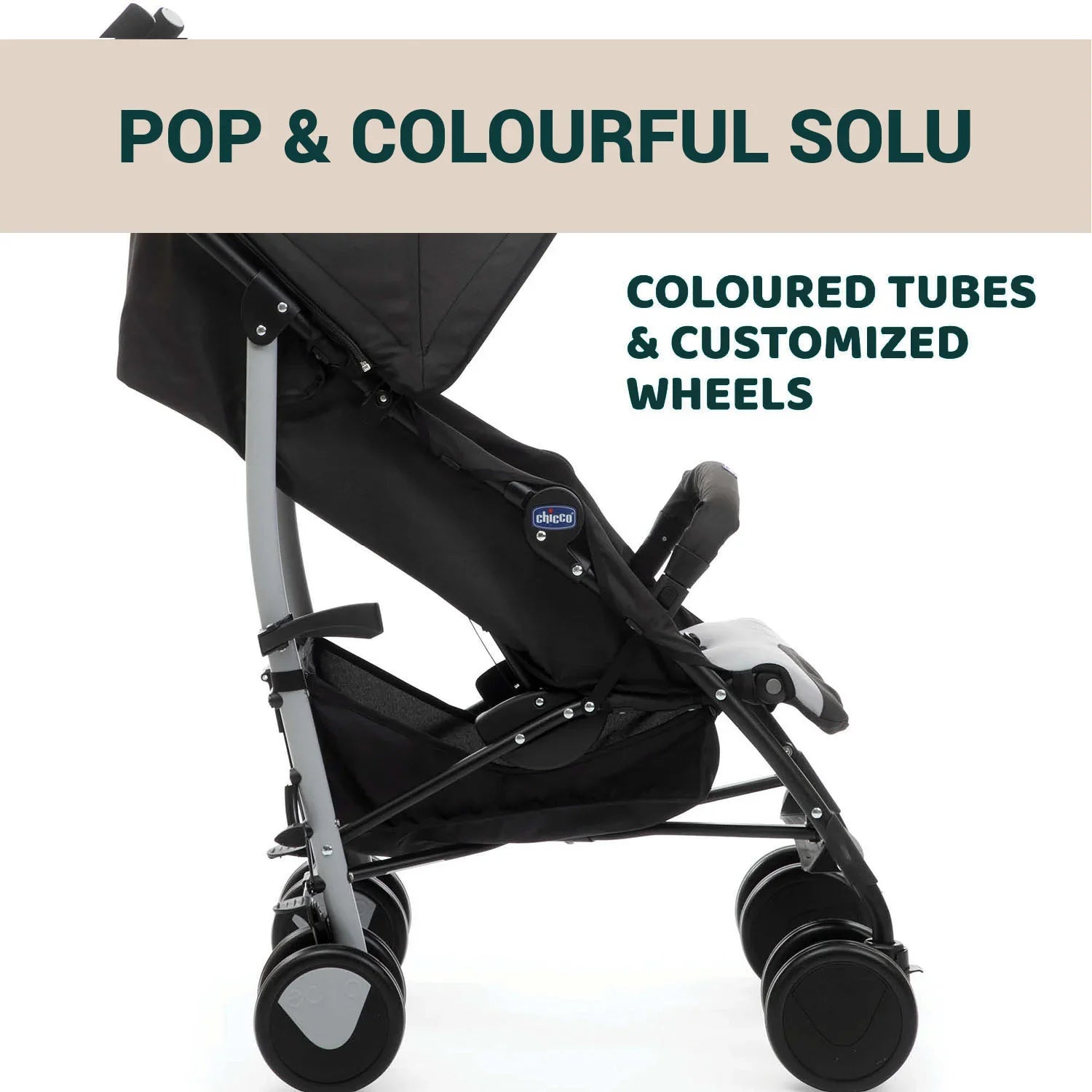 chicco Echo Stroller with Bumper Bar Stone