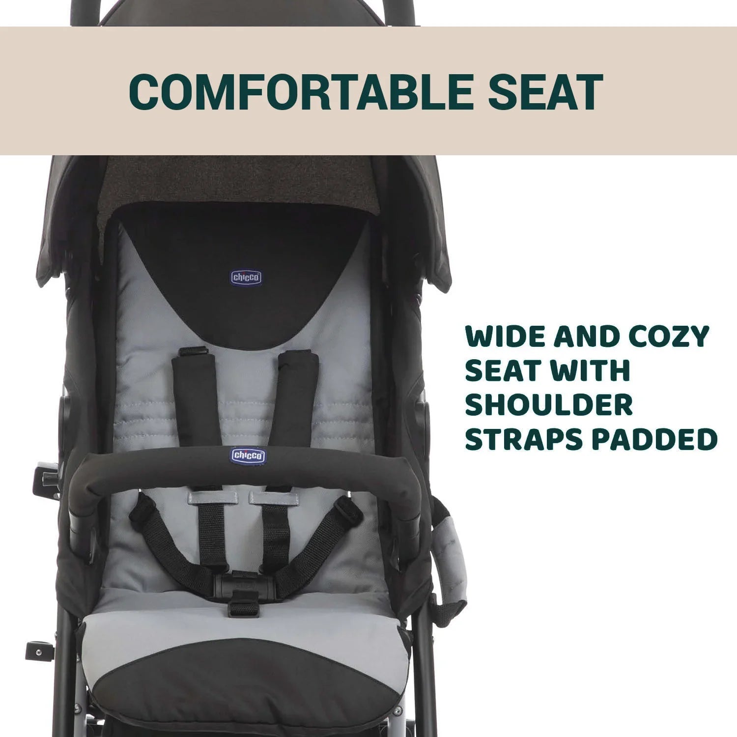 chicco Echo Stroller with Bumper Bar Stone