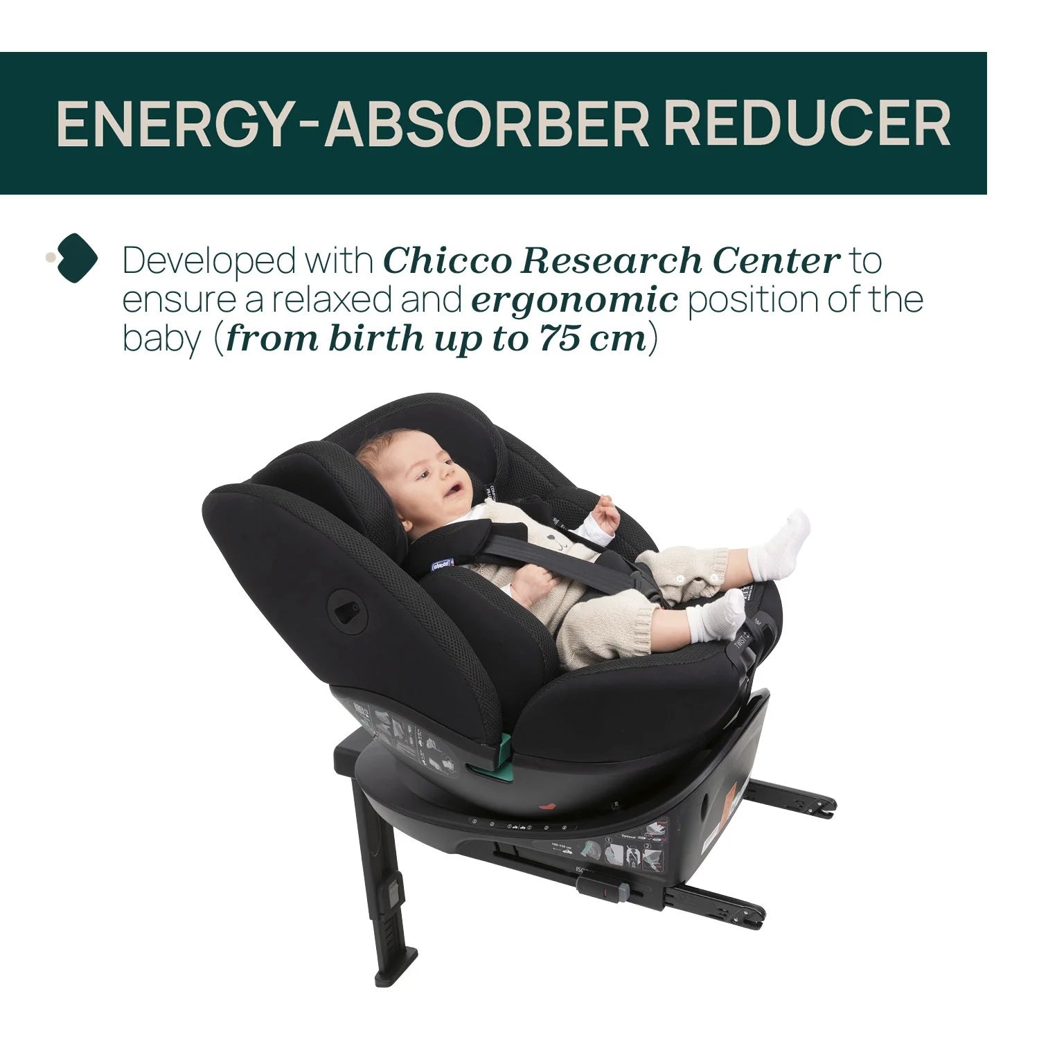 chicco Everone I Size Baby Car Seat Black