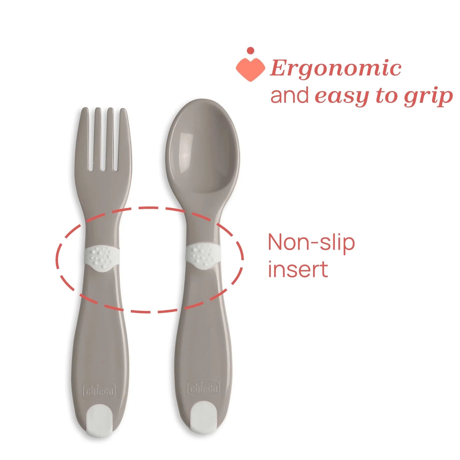 chicco First Cutlery 12 M+ Grey