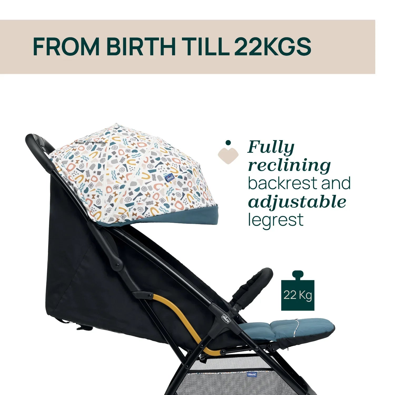 chicco Glee Joyful Teal Stroller