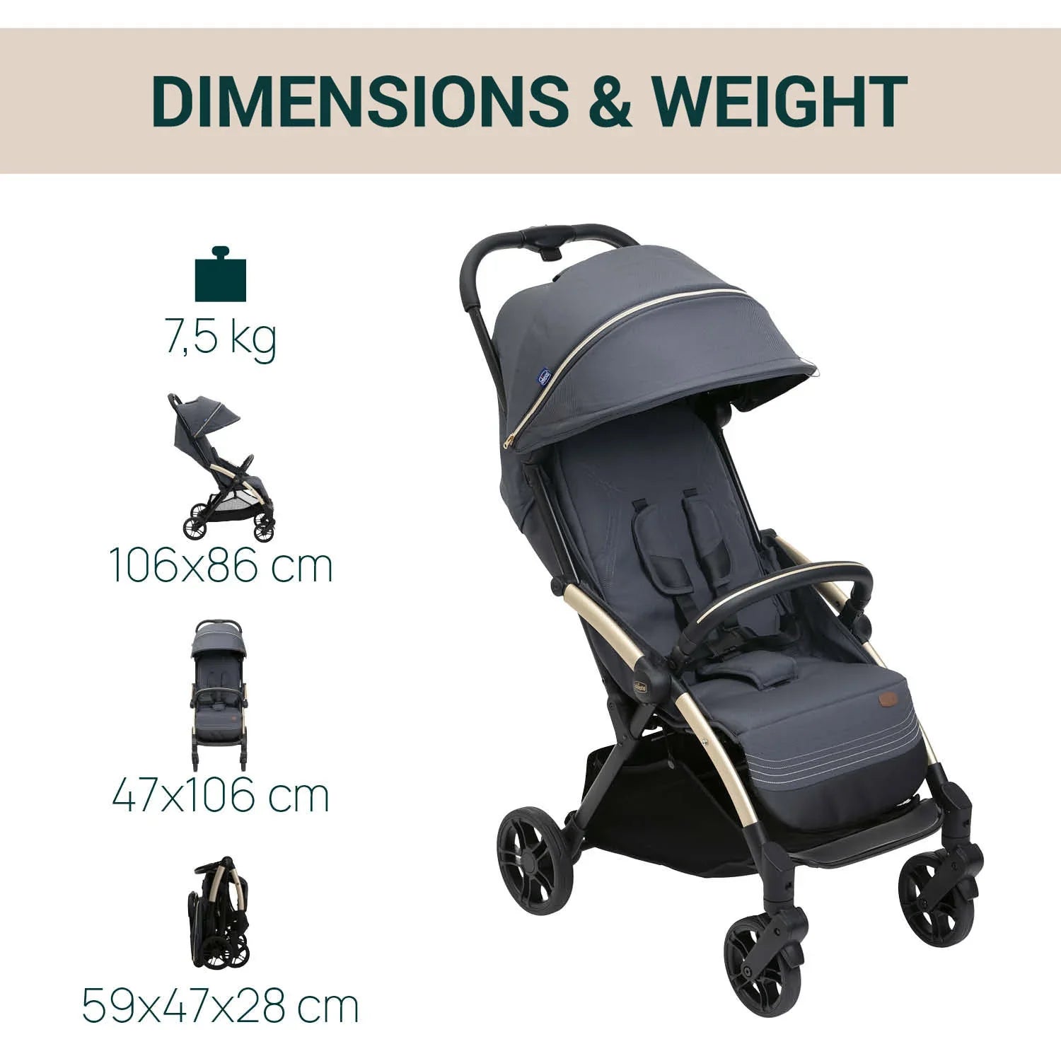chicco Goody XPlus Dark Shadow Stroller