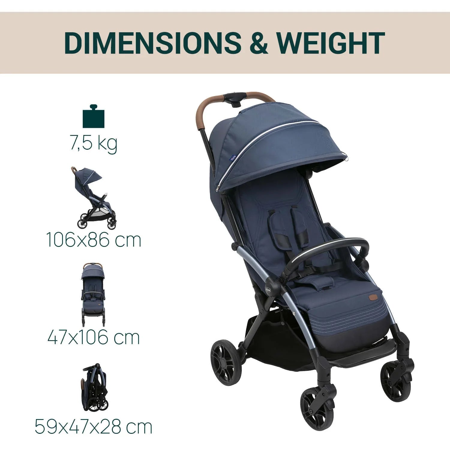 chicco Goody XPlus Radiant Blue Stroller