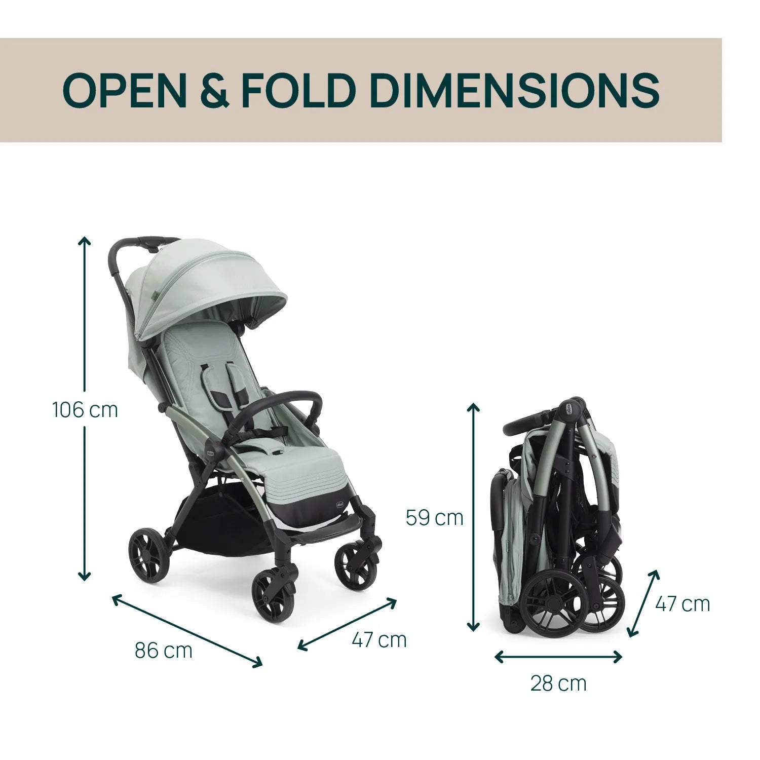 chicco Goody XPlus Sage Green Stroller