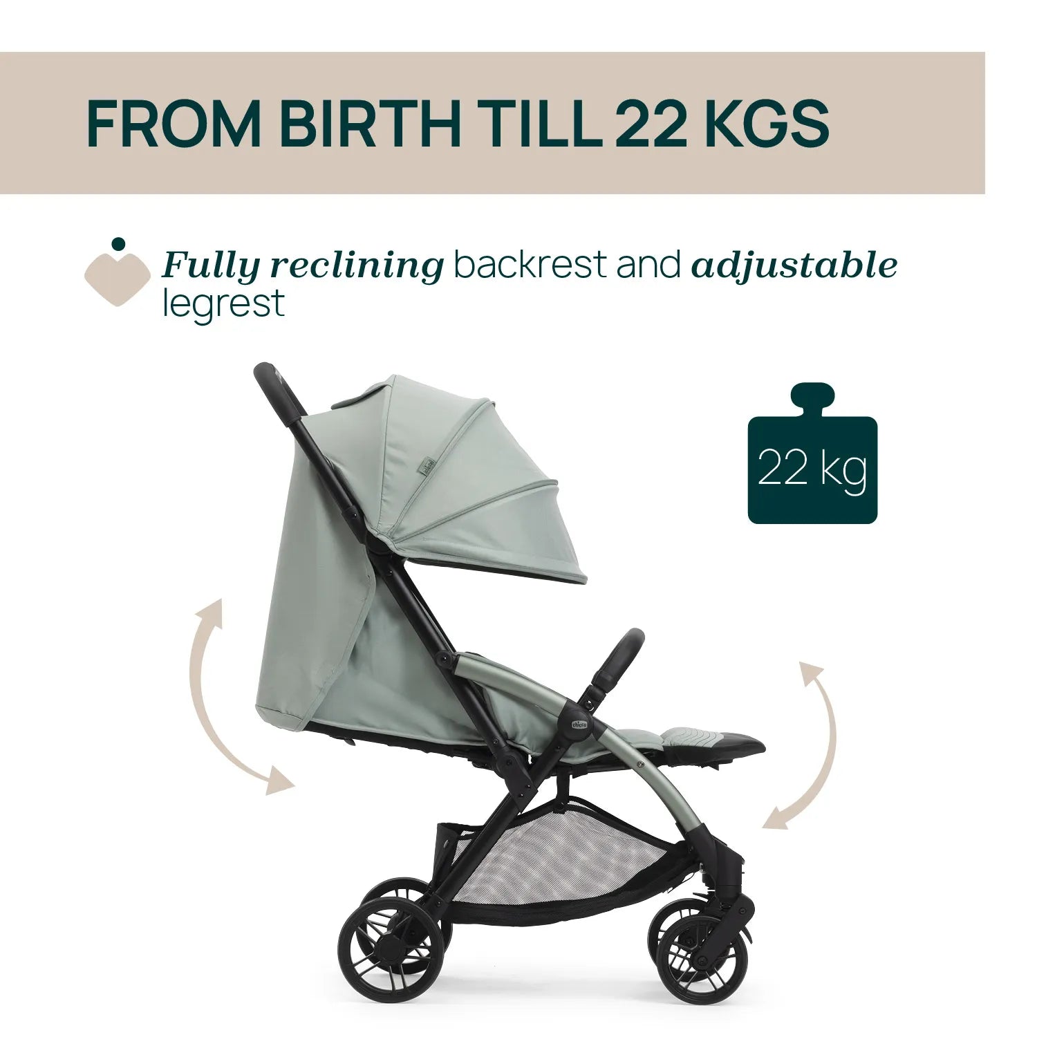 chicco Goody XPlus Sage Green Stroller