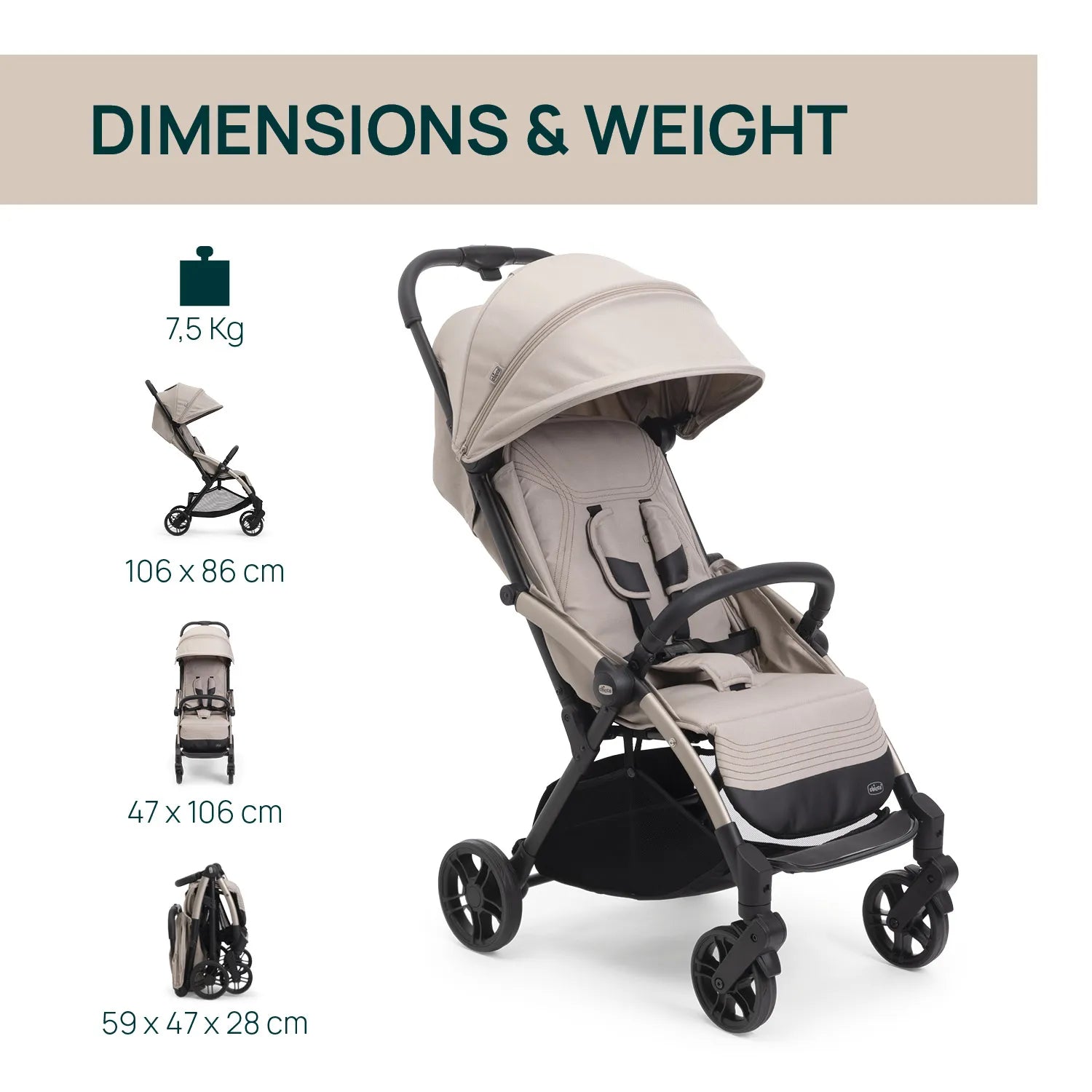 chicco Goody Xplus Sandshell Stroller – Smart Baby