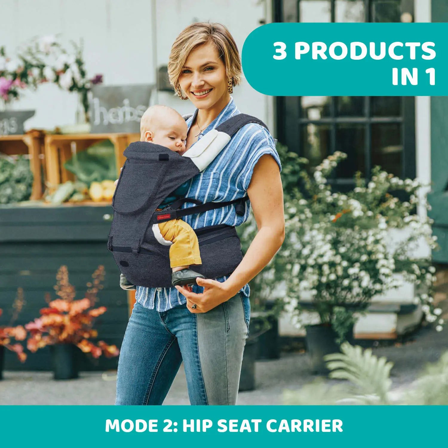 chicco Hip Seat Baby Carrier Denim