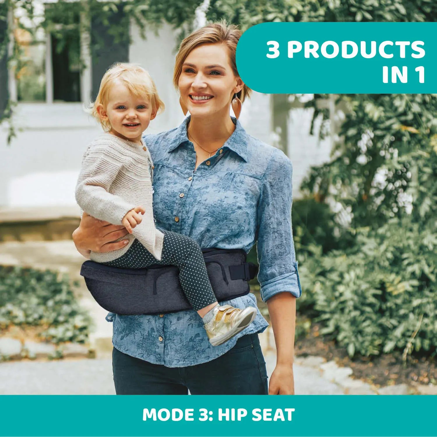 chicco Hip Seat Baby Carrier Denim
