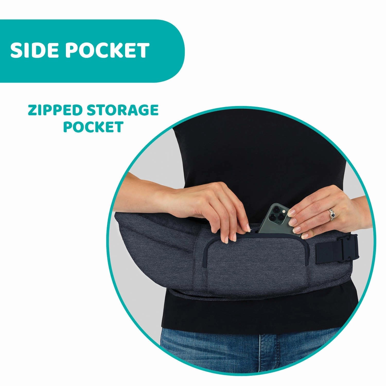 chicco Hip Seat Baby Carrier Denim