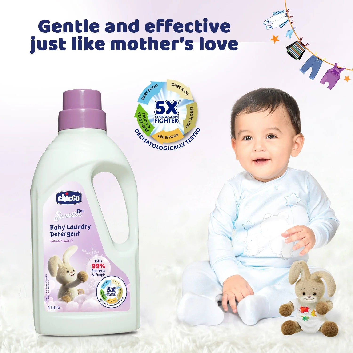 chicco Laundry Detergent Delicate Flowers 1000ml