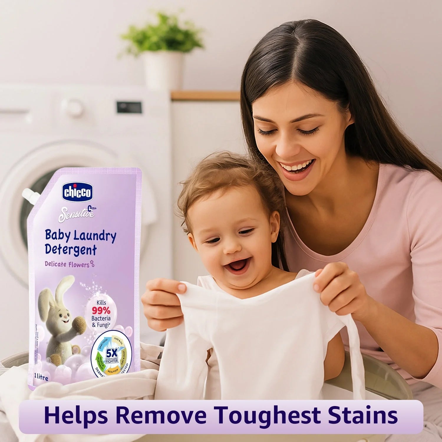 chicco Laundry Detergent Delicate Flowers 1000ml Refil Pack
