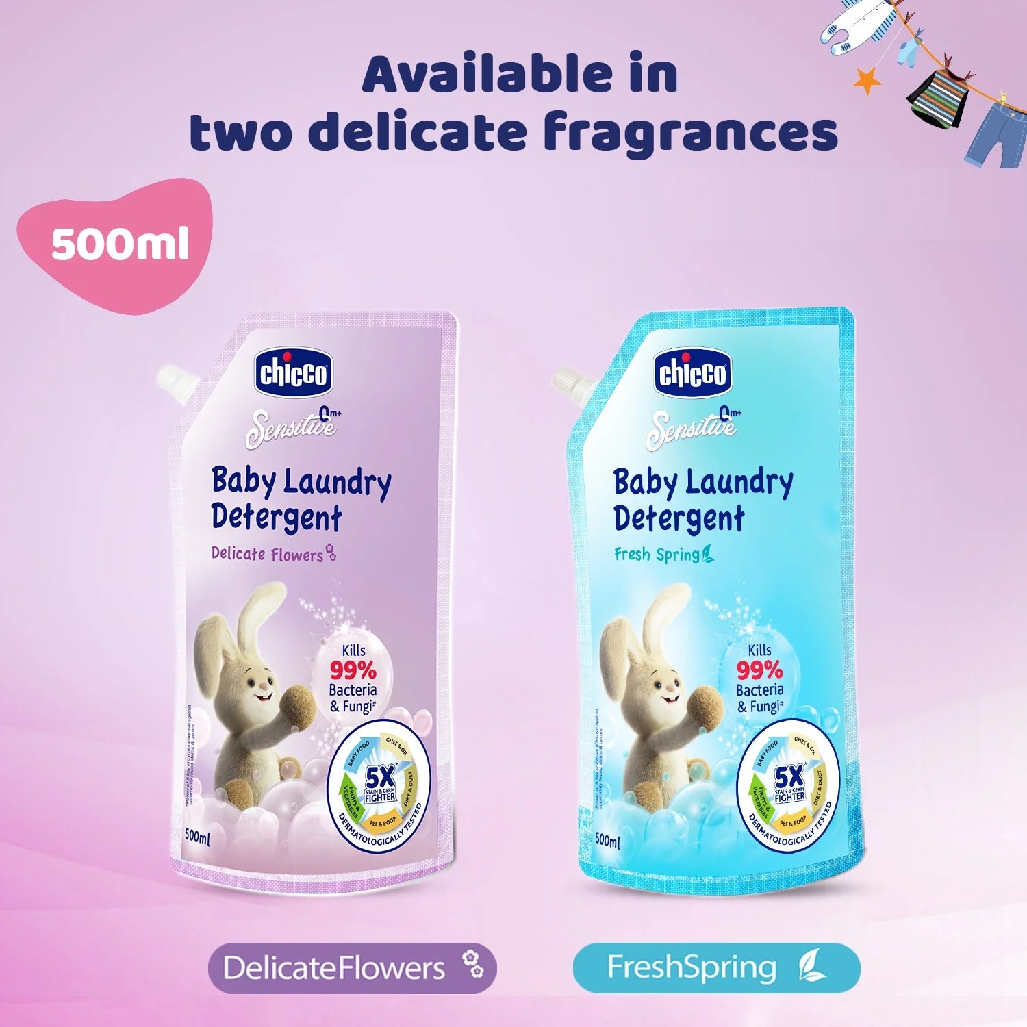 chicco Laundry Detergent Delicate Flowers 500ml Refil Pack