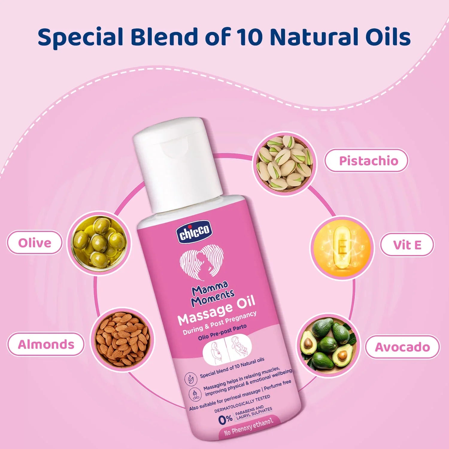 chicco Mamma Moments Massage Oil During & Post Pregnancy 100 ml
