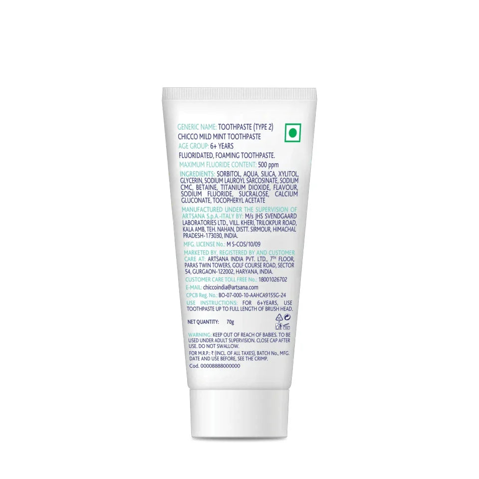 chicco Mild Mint Toothpaste  6Y+  70g