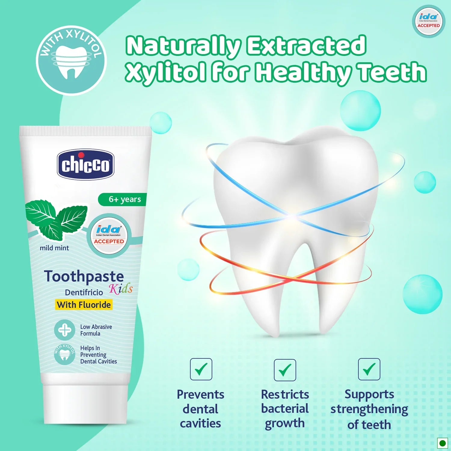 chicco Mild Mint Toothpaste  6Y+  70g